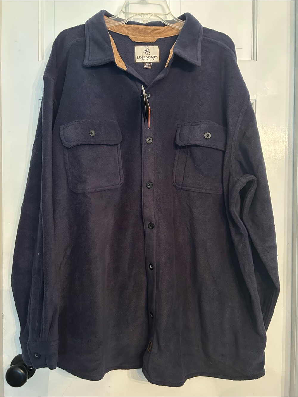 Legendary Whitetails Men's Navy Fleece Button-Up Jacket 2xl